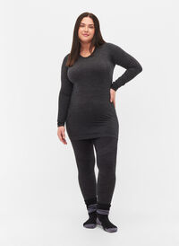 Melerte sømløse stilongs, Dark Grey Melange, Model