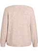 Cardigan med sl&oslash;yfeknapper og hullm&oslash;nster, Beige, Packshot image number 1