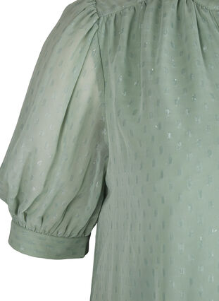Kjole med korte ermer og knapper, Chinois Green, Packshot image number 2