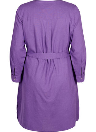 Skjortekjole med lange ermer, Deep Lavender, Packshot image number 1