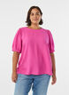 Viskose bluse med 1/2 ermer, Rosa, Model image number 0