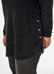 Lang strikkebluse med kuleknapper, Gr&aring;, Model image number 3