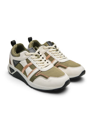 Sneakers med wide fit, Army Green/Rose Gold, Packshot image number 2