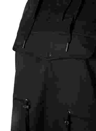 Anorakk med hette og lomme, Black, Packshot image number 3