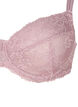 Heldekkende BH i mesh med blonder, Rosa, Packshot image number 2