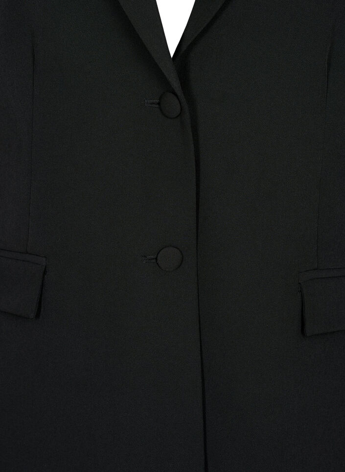 Klassisk blazer med knappelukking, Svart, Packshot image number 2