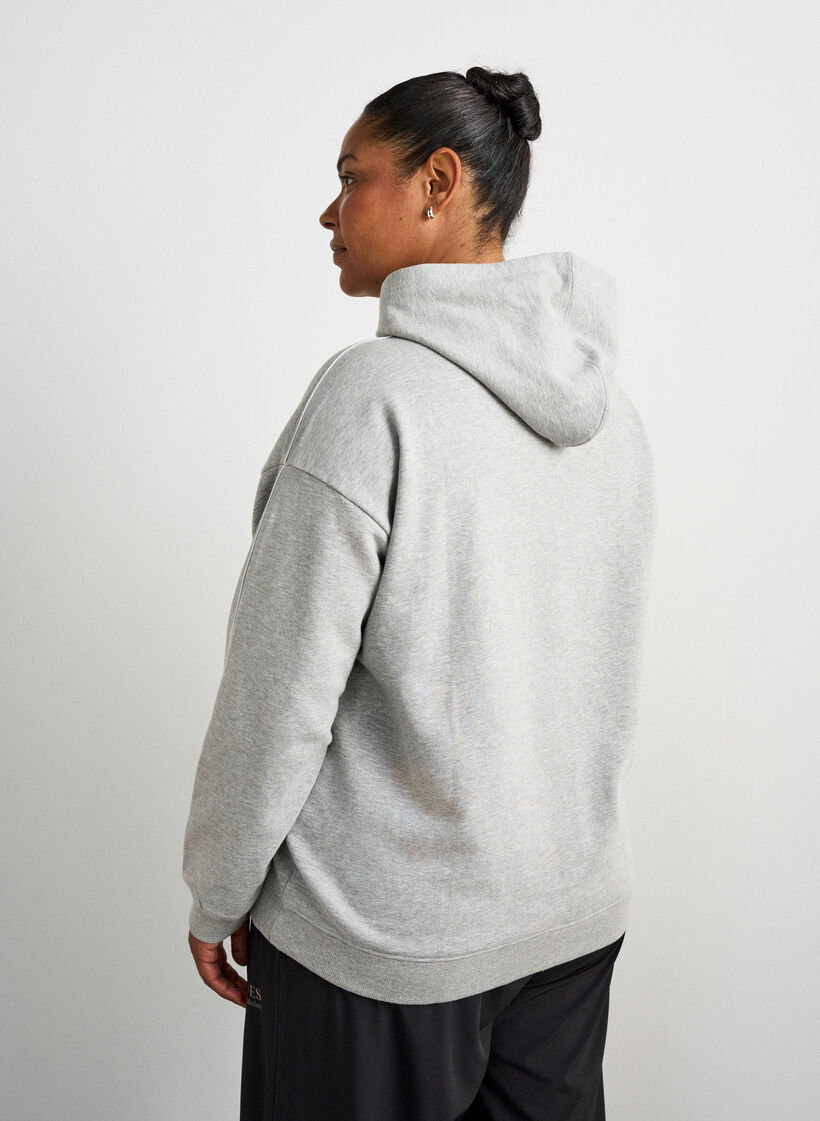 Hettegenser med brodert motiv, Gr&aring;, Model image number 2