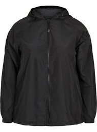Justerbar kort jakke med hette, Black