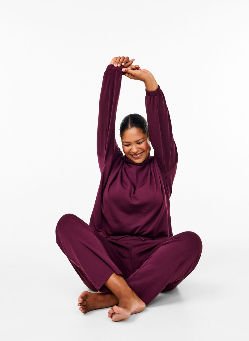 Løstsittende bukser i modalblanding, Rød, Image image number 0