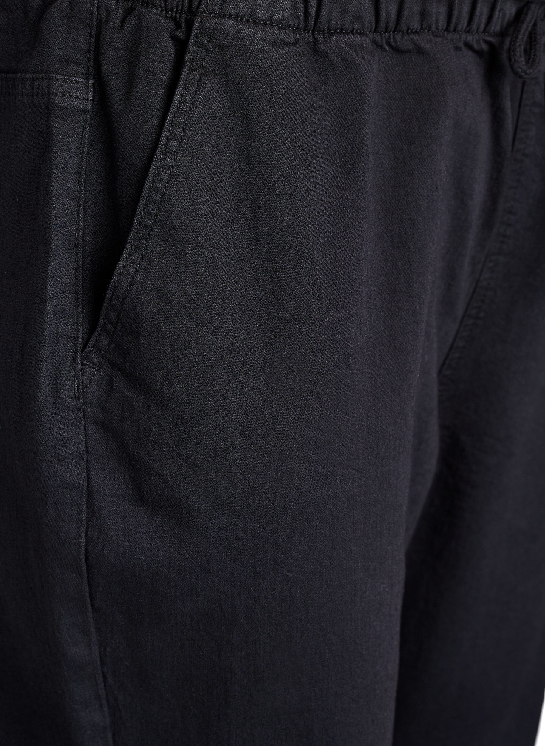 ZizziJoggebukse i denim med lommer, Svart, Packshot image number 2