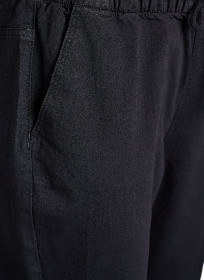Joggebukse i denim med lommer, Svart, Packshot image number 2