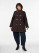 A-line k&aring;pe med gullknapper, Brun, Model image number 1