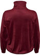 Myk velourcardigan med glidel&aring;s og h&oslash;y krage, R&oslash;d, Packshot image number 1