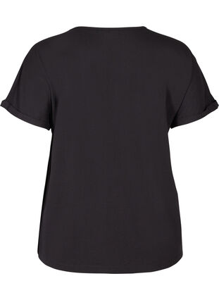 T-skjorte med v-hals, Black, Packshot image number 1