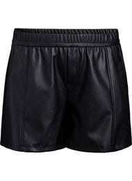Loose fit imitert skinnshorts med elastisk linning, Black