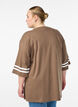 Oversized college T-skjorte med 3/4 ermer, Brun, Model image number 2