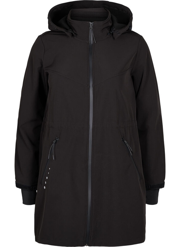 Softshelljakke med tilhørende fleece, Black Solid, Packshot image number 0