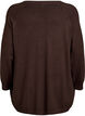 Strikkebluse med knapper i sidene, Brun, Packshot image number 1