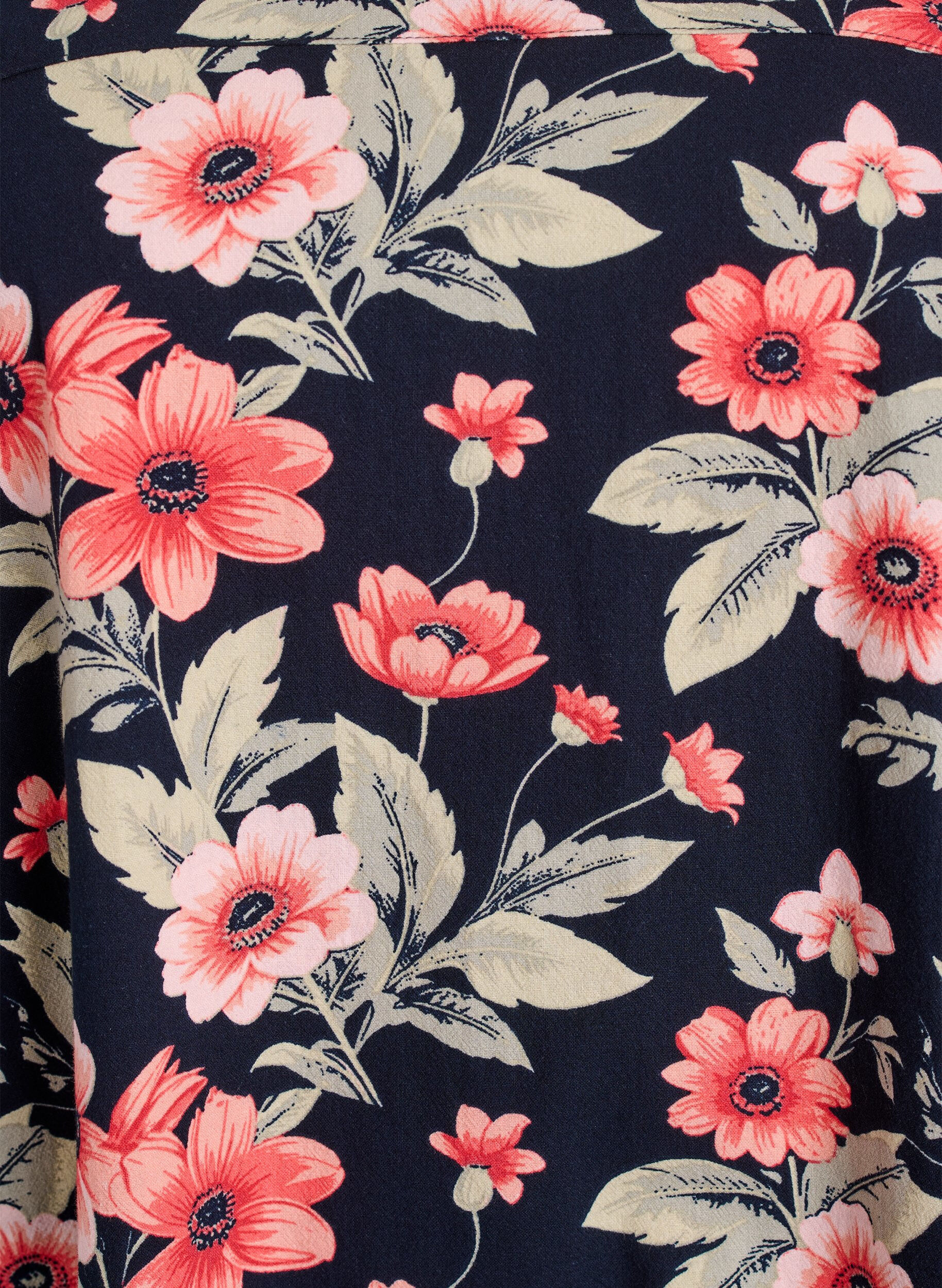 Zizzi Kortermet bomullskjole med trykk, Bl&aring;, Packshot image number 2