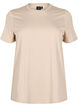 Basic T-skjorte i bomull med rund hals, Beige, Packshot image number 0