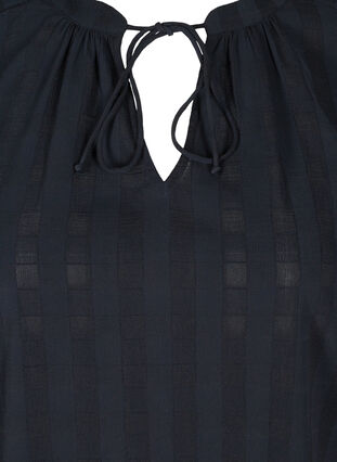 Bluse med 3/4-ermer og knyting, Black Beauty, Packshot image number 2