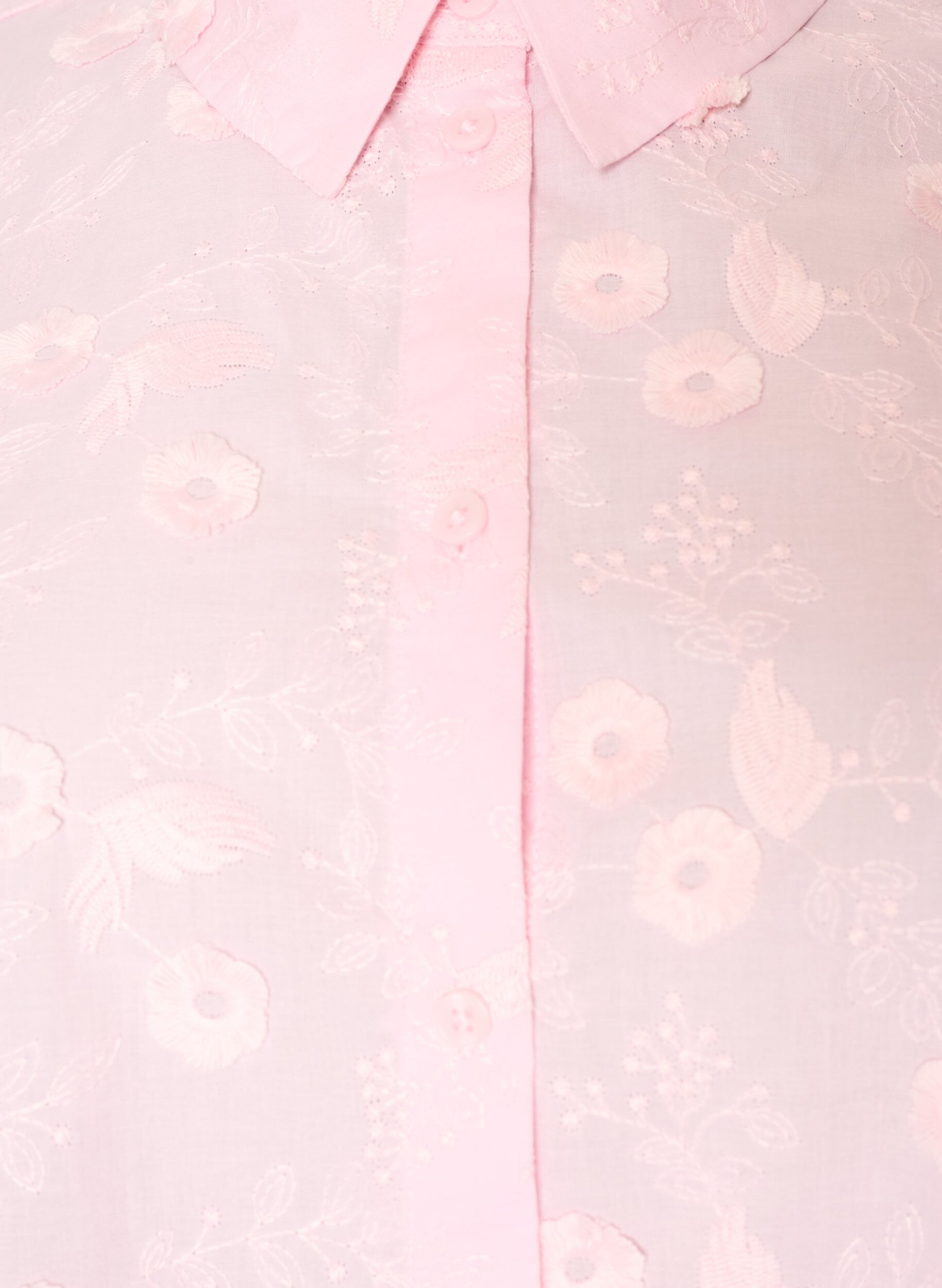 ZizziSkjorte med blomsterbroderi og vide ermer, Rosa, Packshot image number 2