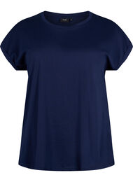 Kortermet T-skjorte i bomullsblanding, Navy Blazer