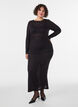 Bluse med hullm&oslash;nster og lange ermer, Svart, Model image number 1