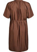 Knelang kjole med korte ermer og knytebelte, Brun, Packshot image number 1
