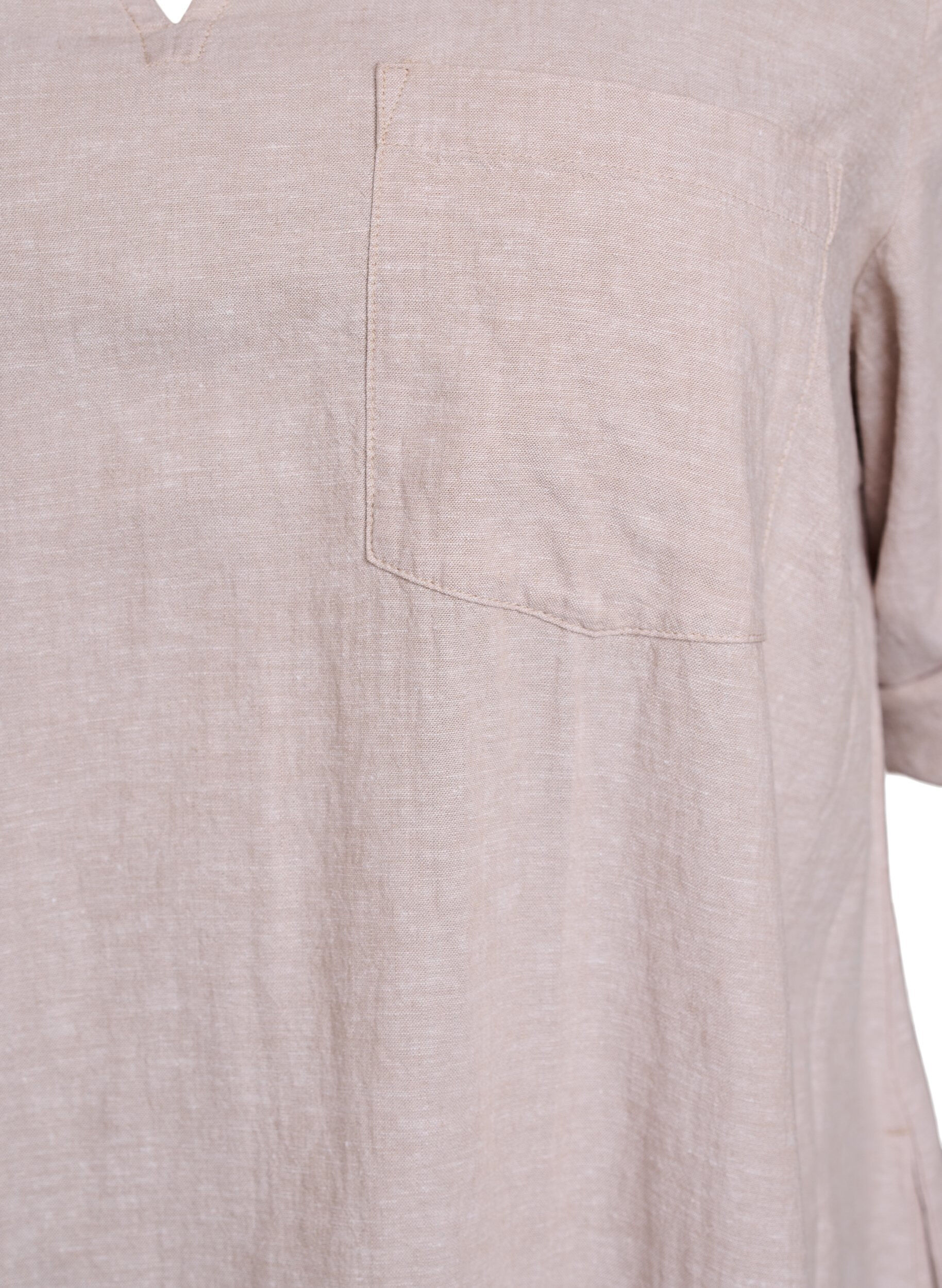 ZizziTunika i lin og viskose med A-form, Beige, Packshot image number 2