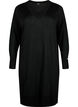 Strikkekjole i viskose med glitter og splitter, Black w. DTM Lurex, Packshot image number 0