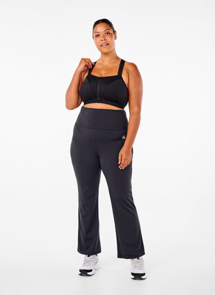 Zizzi Sportsbh med lukking foran og høy støtte, Black, Model image number 2