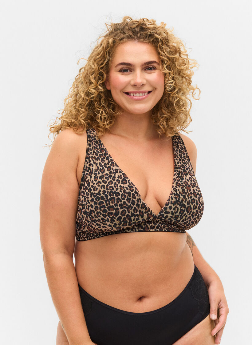 BH med uttagbare innlegg, Black Leo AOP, Model image number 0