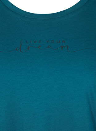T-skjorte i bomull, Deep Teal DREAM, Packshot image number 2