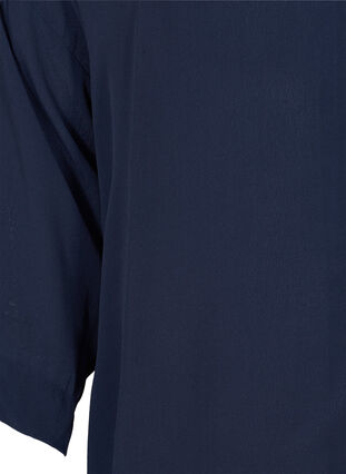 Viskoseskjorte med 3/4-ermer, Navy Blazer, Packshot image number 3
