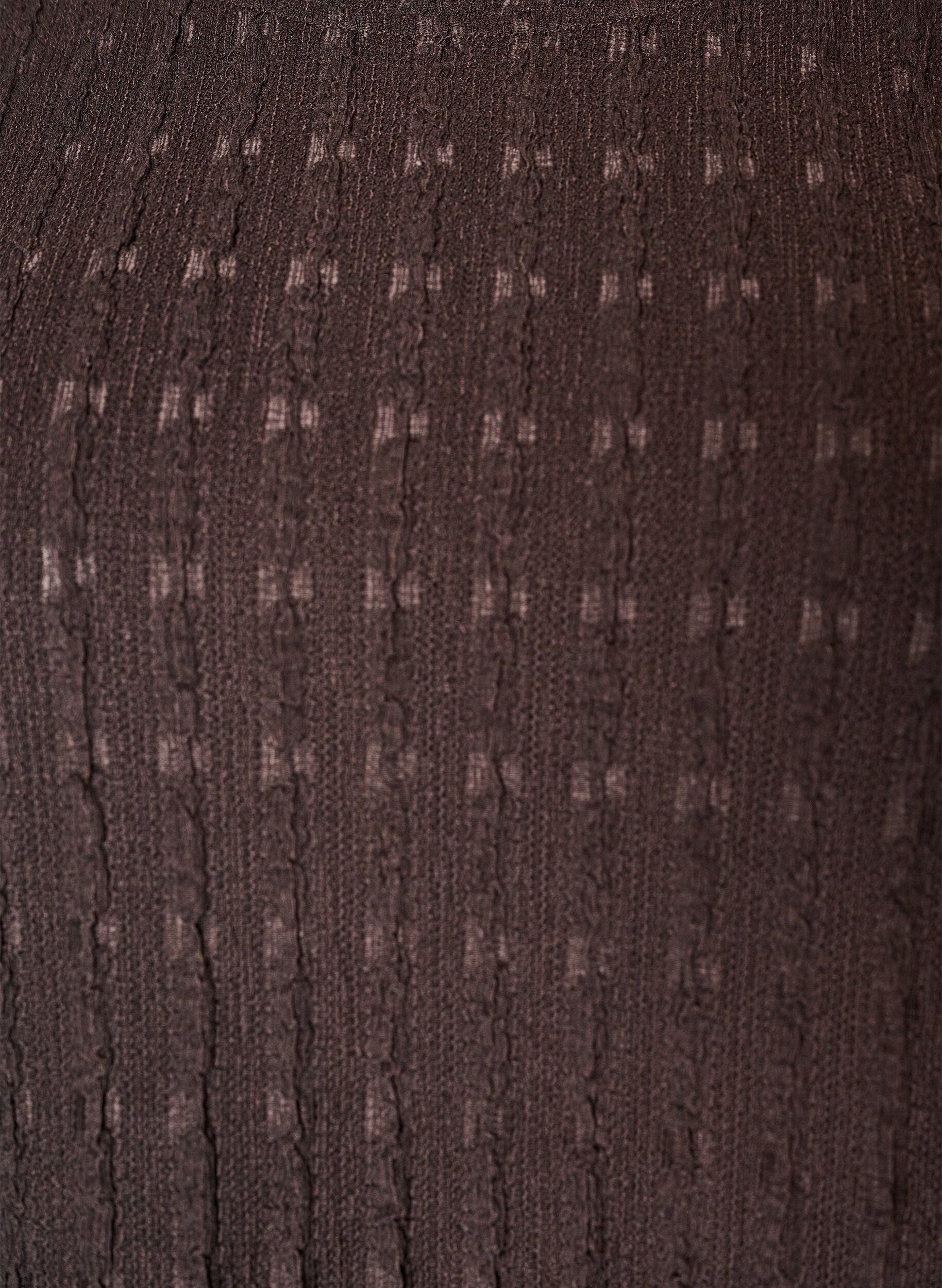 ZizziBluse med struktur og volangkant, Brun, Packshot image number 2