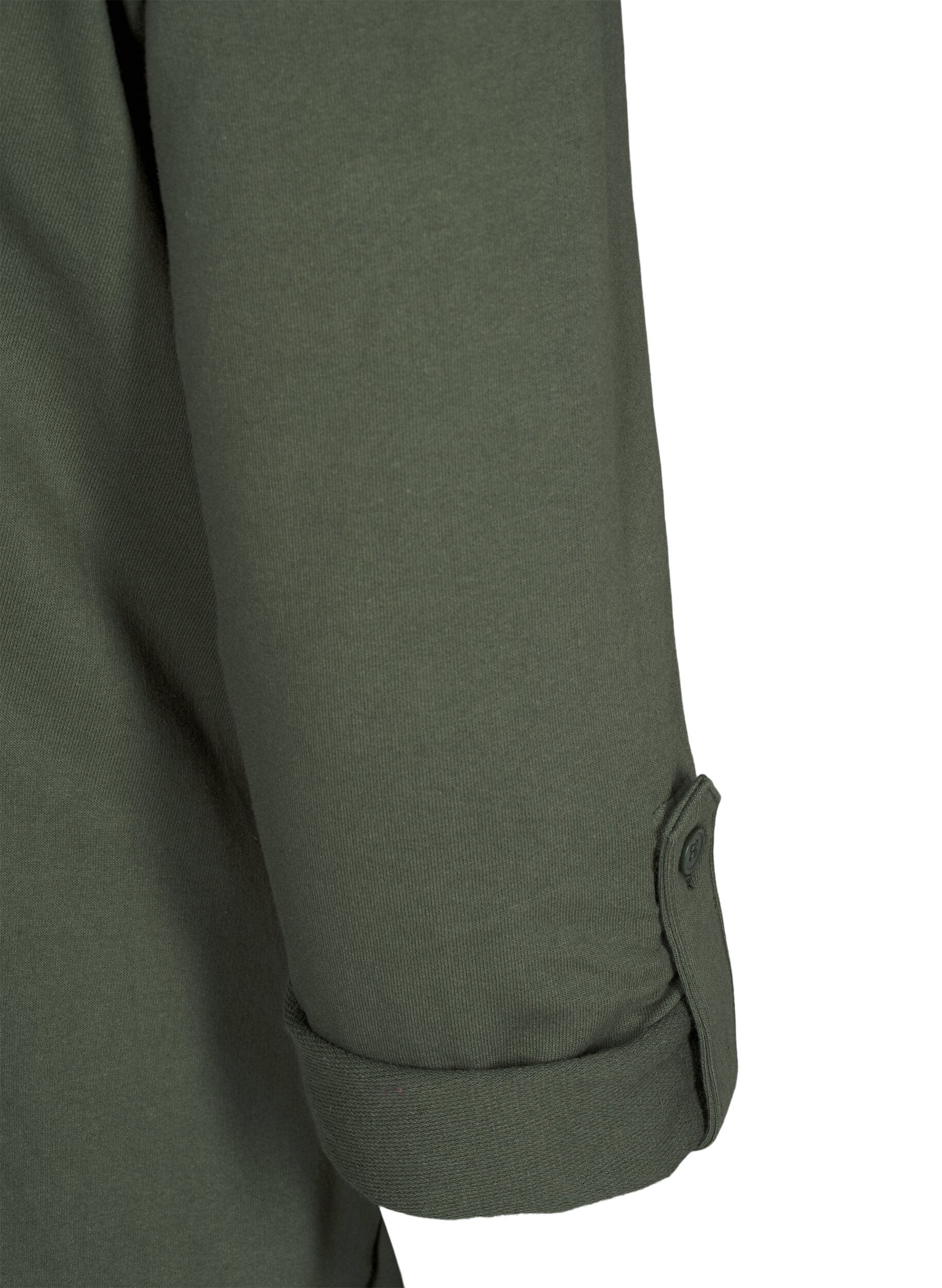 Zizzi Ballongkjole med lommer, Gr&oslash;nn, Packshot image number 3