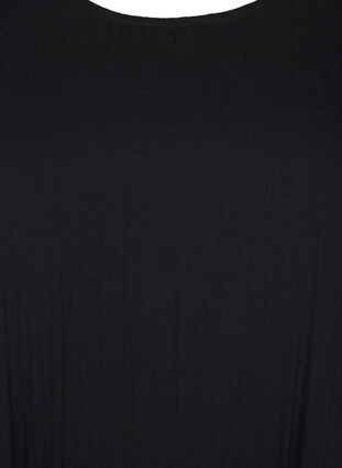 Zizzi Kortermet kjole i bomull med A-linjeformet snitt, Black, Packshot image number 2