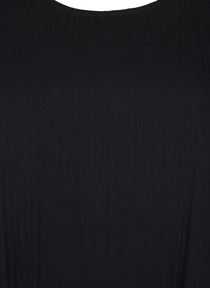 Kortermet kjole i bomull med A-linjeformet snitt, Black, Packshot image number 2