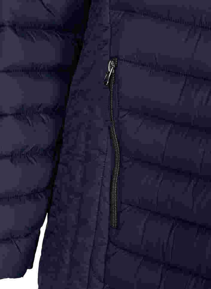 Lett jakke med quiltet mønster, avtagbar hette og lommer, Navy Blazer, Packshot image number 3