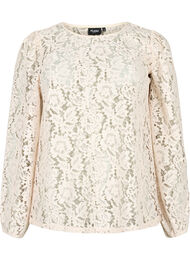 FLASH – Bluse med lange ermer og blonder, Birch