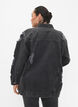 Løs denimjakke med slitte detaljer, Dark Grey Denim, Model image number 1