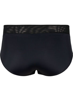 Truser med mesh og normal høyde i livet, Black, Packshot image number 1