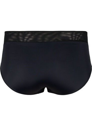 Truser med mesh og normal høyde i livet, Black, Packshot image number 1