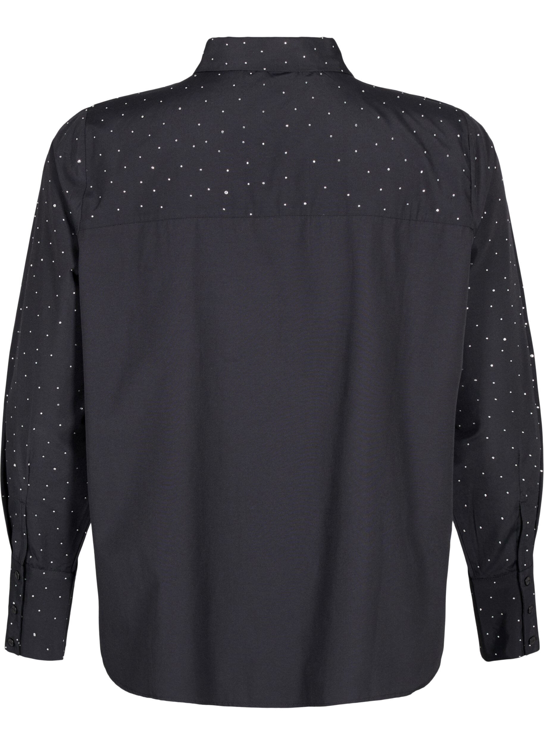 Zizzi Skjorte med strass, Black, Packshot image number 1