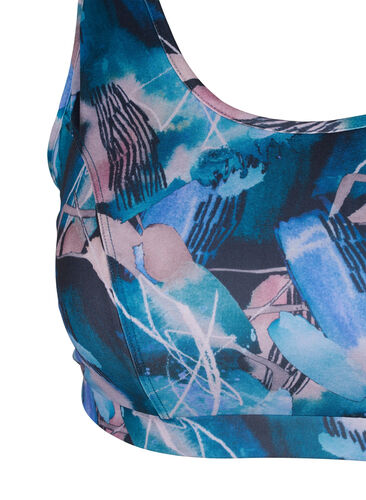 Mønstrete sports-BH med kryssdetalj, Watercolor Print, Packshot image number 2