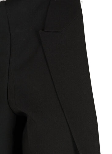 Klassisk, lang blazer i viskosemiks, Black, Packshot image number 2