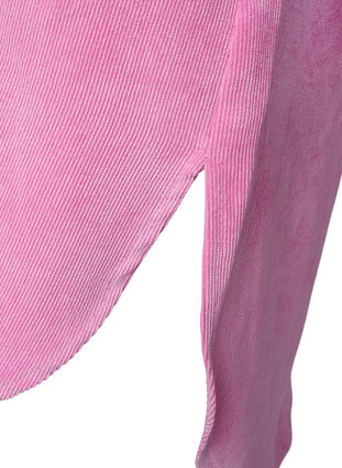 Fløyelskjole med 3/4-ermer og knapper, Begonia Pink, Packshot image number 3