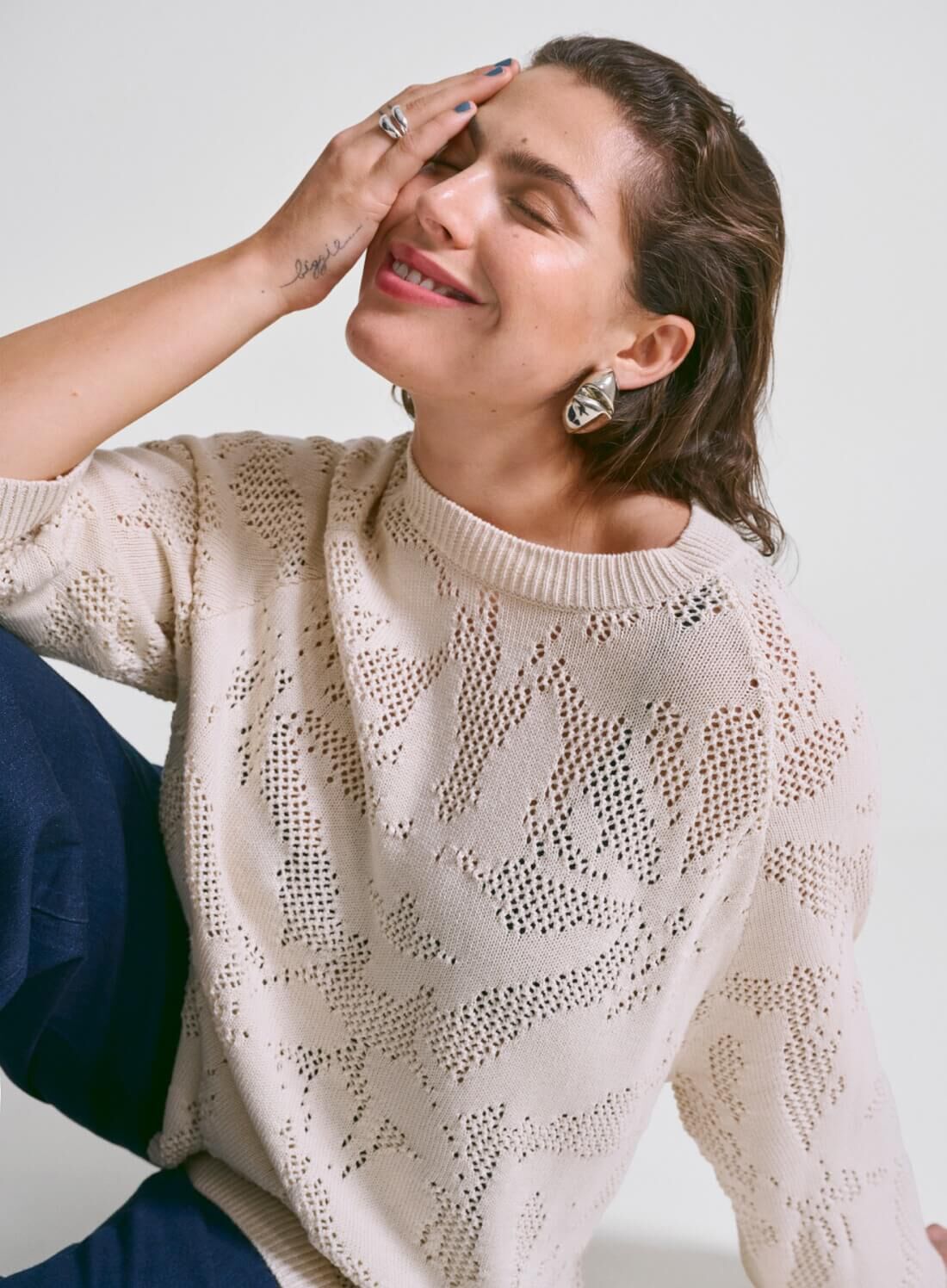 Zizzi Strikk med store detaljer, , Model