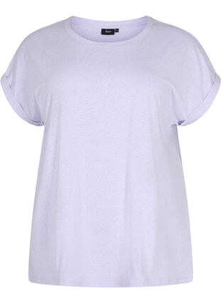 Melert T-skjorte med korte ermer, Lavender Mél, Packshot image number 0